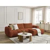Image de Canapé d'angle convertible FUJI tissu lisse orange angle droit BOBOCHIC 3 places