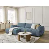 Image de Canapé d'angle convertible FUJI tissu lisse bleu clair angle gauche BOBOCHIC 3 places