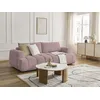 Image de Canapé droit convertible 3 places FUJI tissu lisse rose BOBOCHIC