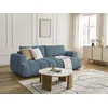 Image de Canapé droit convertible 3 places FUJI tissu lisse bleu clair BOBOCHIC