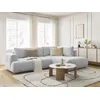 Image de Canapé d'angle L convertible FUJI tissu lisse gris clair angle droit BOBOCHIC 4 places