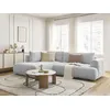 Image de Canapé d'angle L convertible FUJI tissu lisse gris clair angle gauche BOBOCHIC 4 places