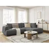 Image de Canapé d'angle L convertible FUJI tissu lisse gris foncé angle droit BOBOCHIC 4 places