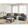 Image de Canapé d'angle L convertible FUJI tissu lisse gris foncé angle gauche BOBOCHIC 4 places