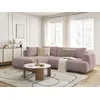 Image de Canapé d'angle L convertible FUJI tissu lisse rose angle gauche BOBOCHIC 4 places