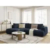 Image de Canapé d'angle L convertible FUJI tissu lisse bleu foncé angle gauche BOBOCHIC 4 places