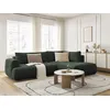 Image de Canapé d'angle L convertible FUJI tissu lisse vert angle droit BOBOCHIC 4 places