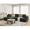 Image de Canapé d'angle L convertible FUJI tissu lisse vert angle gauche BOBOCHIC 4 places