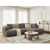 Image de Canapé d'angle L convertible FUJI tissu lisse taupe angle droit BOBOCHIC 4 places