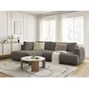 Image de Canapé d'angle L convertible FUJI tissu lisse taupe angle gauche BOBOCHIC 4 places