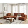 Image de Canapé d'angle L convertible FUJI tissu lisse orange angle gauche BOBOCHIC 4 places
