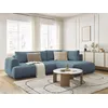 Image de Canapé d'angle L convertible FUJI tissu lisse bleu clair angle droit BOBOCHIC 4 places