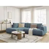 Image de Canapé d'angle L convertible FUJI tissu lisse bleu clair angle gauche BOBOCHIC 4 places