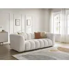 Image de Canapé droit fixe 3 places TALIA tissu bouclette blanc BOBOCHIC
