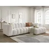 Image de Canapé d'angle fixe TALIA tissu bouclette blanc angle droit BOBOCHIC 4 places