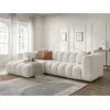 Image de Canapé d'angle fixe TALIA tissu bouclette blanc angle gauche BOBOCHIC 4 places