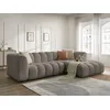 Image de Canapé d'angle fixe TALIA tissu bouclette marron angle droit BOBOCHIC 4 places