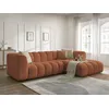 Image de Canapé d'angle fixe TALIA tissu bouclette orange angle droit BOBOCHIC 4 places