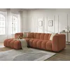 Image de Canapé d'angle fixe TALIA tissu bouclette orange angle gauche BOBOCHIC 4 places