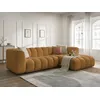 Image de Canapé d'angle fixe TALIA tissu bouclette jaune angle droit BOBOCHIC 4 places