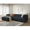 Image de Canapé d'angle fixe TALIA tissu bouclette bleu foncé angle gauche BOBOCHIC 4 places