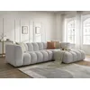 Image de Canapé d'angle fixe TALIA tissu bouclette gris clair angle droit BOBOCHIC 4 places