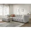 Image de Canapé d'angle fixe TALIA tissu bouclette gris clair angle gauche BOBOCHIC 4 places