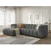 Image de Canapé d'angle fixe TALIA tissu bouclette gris foncé angle gauche BOBOCHIC 4 places