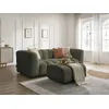 Image de Canapé droit fixe 3 places TALIA tissu bouclette avec pouf vert BOBOCHIC