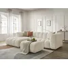 Image de Canapé d'angle fixe TALIA tissu bouclette avec pouf beige angle gauche BOBOCHIC 4 places