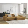 Image de Canapé d'angle fixe compact LEONARD velours côtelé jaune angle droit BOBOCHIC 4 places