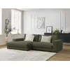Image de Canapé d'angle fixe compact LEONARD velours côtelé vert clair angle gauche BOBOCHIC 4 places