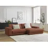 Image de Canapé d'angle fixe compact LEONARD velours côtelé orange angle droit BOBOCHIC 4 places