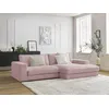 Image de Canapé d'angle fixe compact LEONARD velours côtelé violet angle droit BOBOCHIC 4 places