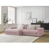 Image de Canapé d'angle fixe compact LEONARD velours côtelé violet angle gauche BOBOCHIC 4 places