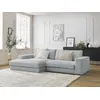 Image de Canapé d'angle fixe compact LEONARD velours côtelé gris clair angle gauche BOBOCHIC 4 places