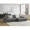 Image de Canapé d'angle fixe compact LEONARD velours côtelé gris foncé angle droit BOBOCHIC 4 places
