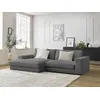 Image de Canapé d'angle fixe compact LEONARD velours côtelé gris foncé angle gauche BOBOCHIC 4 places