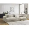 Image de Canapé droit fixe 4 places compact LEONARD assise profonde tissu texturé beige BOBOCHIC