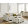 Image de Canapé droit fixe 3 places CHELSEA gros côtelé doux avec pouf beige BOBOCHIC