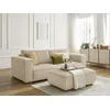 Image de Canapé droit fixe 3 places CHELSEA gros côtelé doux avec pouf taupe BOBOCHIC
