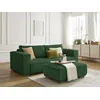 Image de Canapé droit fixe 3 places CHELSEA gros côtelé doux avec pouf vert BOBOCHIC