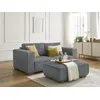 Image de Canapé droit fixe 2 places CHELSEA gros côtelé doux avec pouf gris foncé BOBOCHIC