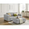 Image de Canapé droit fixe 2 places CHELSEA gros côtelé doux avec pouf gris clair BOBOCHIC