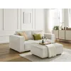 Image de Canapé droit fixe 2 places CHELSEA gros côtelé doux avec pouf beige BOBOCHIC