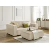 Image de Canapé droit fixe 2 places CHELSEA gros côtelé doux avec pouf taupe BOBOCHIC