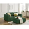 Image de Canapé droit fixe 2 places CHELSEA gros côtelé doux avec pouf vert BOBOCHIC