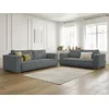 Image de Ensemble canapé droit fixe 3 + 2 places CHELSEA gros côtelé doux gris foncé BOBOCHIC 5 places