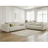 Image de Ensemble canapé droit fixe 3 + 2 places CHELSEA gros côtelé doux beige BOBOCHIC 5 places