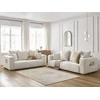 Image de Ensemble canapé droit fixe 3 + 2 places SIDONIE tissu chiné beige BOBOCHIC 5 places